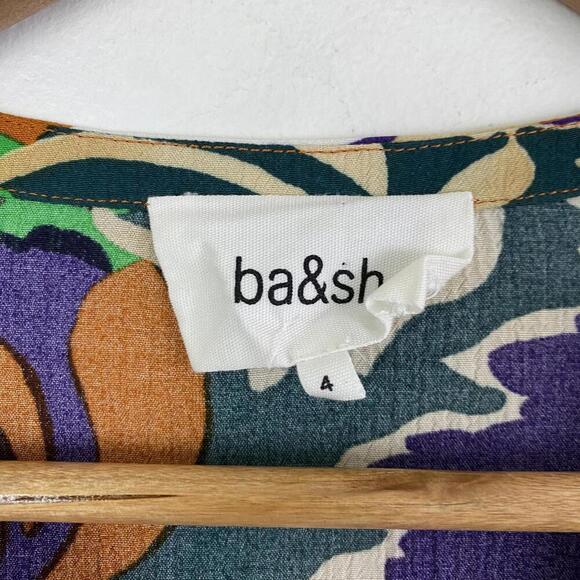 BA&SH Nilly printed short sleeve shift dress sz 4 - Picture 2 of 5